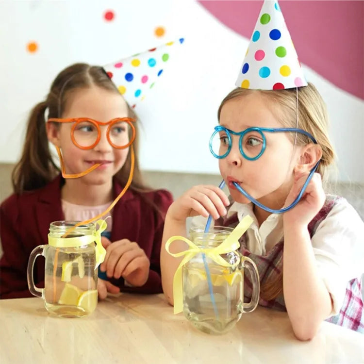 Funny glasses drinking Straw (random color)